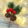 Agujas de Pino Navideñas Decoraciones Navideñas Árbol de Navidad Accesorios de Piñas Decoración de Caja de Regalo Piña de Pino Navideña Agujas de Pino DIY
