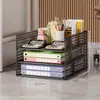 Organizador de archivos para debajo del escritorio, estante multicapa para almacenamiento de archivos y documentos tamaño A4, organizador de escritorio para clasificar y ordenar