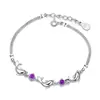 Pulseira Amor de Golfinho Moda Feminina Pequeno Fresco Diamante Branco Peixe Pequeno Pulseira Verão Simples Ametista Zircônia Joias