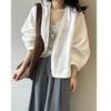 En Stock Venta al por Mayor Directa de Fábrica Nuevo Cárdigan Vintage Holgado de Manga Larga para Mujer, Camisa de Ramio, Estilo Retro