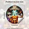 Xinuo PH-QTB879 Corona de Halloween Luces de Colores Patrón de Fantasma y Calabaza Pegatina para Inodoro Decoración Embellecedora para Baño