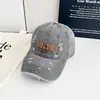 Estilo Coreano Nuevo Llegada Rave Top Suave Lavado Bordado Letra Gorra de Béisbol para Mujer Primavera y Verano Todo Combina Gorra de Ala Ancha para Niños