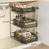 Estante de Almacenamiento para Fregadero de Cocina Estante de Capas Interiores de Gabinete Estante Multifuncional para Platos Extraíble para el Hogar Cesta de Almacenamiento para Baño