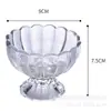 Tazón de Helado Pétalo Vidrio Transparente Taza de Helado Creativo Hogareño Taza para Té con Leche Postre Taza para Yogur Ensalada Helado