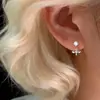 Pendientes de estrella con cruz tachonados de diamantes, alta calidad, colgantes traseros, pendientes de flor de cruz de flecha de circonita ultrabrillantes, estilo nicho