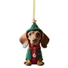 Pendente de Acrílico Dachshund Transfronteiriço de Novo Produto Pingente Plano de Halloween Natal Decoração de Interior de Carro Pequeno Pingente