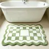 Tapete de Banheiro Irregular em Faux Cashmere, Estilo Simples e Natural, Tapete de Pé Durável e Absorvente Antiderrapante para Uso Doméstico, Tapete Decorativo para Entrada