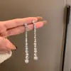 Déjame Brillar con el Mismo Estilo que Xu Yan, Pendientes Largos con Borla de Diamante Brillante Perla Diamante Brillante, Pendientes de Moda Estilo Hija de Dama para Mujeres