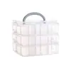 Brinquedo de Enfiar Contas Multicamadas Portátil para Crianças DIY Caixa de Armazenamento Artesanal Caixa de Decoração com Contas Soltas de Plástico Transparente com Tampa