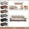 Novo Estilo Sofá de Couro Genuíno e Látex para Escritório, Simples Moderno Conjunto Combinado de Sofá e Mesa de Centro para Sala de Recepção Comercial