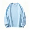 Moletom de gola redonda transfronteiriço, novo estilo de início de outono, corte solto, tamanho grande, top simples e popular, unissex, manga longa, cor sólida, forrado com fleece