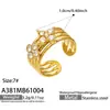 Mili Versátil Flor Noble Incrustada Circonio Acero Inoxidable Resistente al Color Moda de Gama Alta Conjunto de Anillos de Joyería para Mujeres