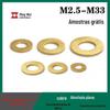 Lavadora plana de latão amarelo mesão metal anel de retenção junta de cobre M2.5M3M4M5M6M8M10M12-M33