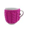 Nuevo fabricante de origen de funda de taza de lana jacquard de doble cara en forma de corazón ángulo de diamante funda tejida para taza funda para tetera funda para botella de vino