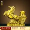 Enfeite de Cavalo de Bronze, Carruagem Puxada por Cavalos, Cavalo Tang, Cavalo de Latão com Lingotes de Ouro, Riqueza Instantânea, Presente para Abertura de Loja, Yue Sheng Ge