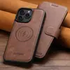 Funda de piel para teléfono plegable Iphone18Promax con ranura para tarjeta, succión magnética, soporte de carga inalámbrica dos en uno