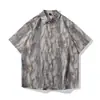Nueva Camisa de Manga Corta para Hombre de Verano, Tendencia de Moda Nacional, Caída de Seda Helada, Transpirable, Fresca, Moderna, Camisa Casual Holgada