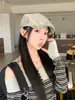 Gorra de béisbol con degradado nuevo estilo retro americano para hombres y mujeres, versátil para primavera y otoño, se usa al revés como boina, hace que la cara se vea más pequeña, gorra de artista