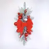 Guirlanda de Natal com Flocagem Decoração de Escada de Construção Cena de Casa Nórdica Interna de Natal