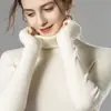 Suéter de Lã Feminino Inverno Gola Alta Justo Espessado Novo Estiloso Slim Fit Manga Longa Camada Base