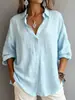 Ropa de mujer transfronteriza, la nueva colección de otoño de Amazon: camisa de cárdigan casual, holgada, a la moda, de color liso, de manga larga y con cuello
