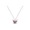 Collar con colgante de mariposa de fantasía en degradado azul y rosa, de doble capa, exquisito, de lujo, ligero, de alta gama, para otoño e invierno, con cadena de lana.