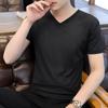 Camiseta Respirável de Malha de Seda Gelada de Manga Curta para Homens Verão 2026 Nova Slim Fit Gola Redonda Manga Meia Manga Top para Homens