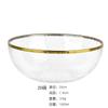 Juego de Platos y Tazones con Patrón Frío para Uso Doméstico, Vidrio Transparente Resistente al Calor con Borde Dorado, Bol Plano para Ensalada, Plato para Postre, Juego de Vajilla con Textura Martillada, Fondo Plano