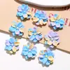 Zhen Tu Original Principios de Primavera Romántico Gradiente Azul Flor de Gardenia Parche de Resina DIY Aretes Accesorios para el Cabello Pasador