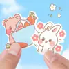 100 versión coreana de lindos stickers de conejito y oso corazón de chica material para diario stickers decorativos para funda de teléfono móvil