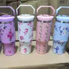 Taza de coche transfronteriza de 30 oz, asa exterior, portátil, taza aislada de acero inoxidable de gran capacidad con pajilla, diseño personalizable