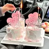 Celebridade da Internet Decoração de Bolo Dia da Mulher 38º Cartão Coração Feliz Dia da Mulher Decoração de Confeitaria Topper Inserção