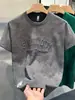 Camiseta Masculina de Manga Curta Estilo Japonês 2025 Verão Nova Gola Redonda Estampada Top Ins Marca da Moda Solta Versátil Camiseta de Meia-manga