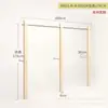 Estante de Exhibición para Tienda de Ropa de Acero Inoxidable con Color Madera Natural Estilo Chino, Soporte de Exhibición Engrosado, Accesorios de Belleza Minimalistas de Moda, Perchero