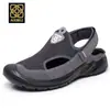 Sandalias Comercio Exterior al por Mayor Verano Malla Suela Suave Zapatos de Playa Punta Cerrada Antideslizantes para Hombres de Mediana Edad y Mayores Transpirables Zapatos de Suela Gruesa