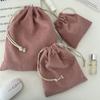 410168 Pana Color Sólido Almacenamiento Dibujo Cordón Corsé Bolsa de Cosméticos Portátil Gran Capacidad Juego de Tres Piezas para Mujeres