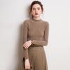 Suéter de cachemira de invierno para mujer, 100% cachemira, otoño e invierno, recién llegado, prenda de primera línea, cuello semi-alto, suéter de punto ajustado.