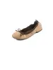 Zapatos para Mujer Chuyuji 2026 Verano Nuevo Estilo Cuadros Patchwork Suela Suave Tacón Grueso Lazo Punta Redonda Zapatos Planos
