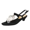 Sandalias de Verano 2026 de Punta Fina con Decoración Metálica Color Uva y Tira de Dedo, Sandalias de Correa al Tobillo de Tacón Grueso de Moda con Tira de Dedo