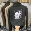 Camiseta de cuello semi-alto a rayas de terciopelo alemán, engrosada, para niñas, otoño e invierno, ropa para niños, prenda interior para niñas de mediana edad y mayores
