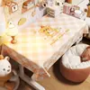 Toalha de Mesa Desenho Animado, Sem Lavagem, Impermeável, À Prova de Óleo, Resistente ao Calor, Estilo Dopamina Creme, Toalha de Mesa Retangular, Protetor de Mesa, Chá