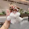 Novo Pingente Chaveiro de Boneca Cartoon de Olhos Grandes, Fofo Laço de Pelúcia Vinil Boneca Charme de Bolsa