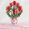 Día del Maestro Nuevo Sobre Verde Lirio Grande Flor Desmontable Tarjeta de Felicitación Creativa 3D para Mamá Bendición Tarjeta Pequeña