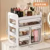 Caja de almacenamiento para cosméticos, tocador de escritorio de alta gama tipo cajón, estante organizador compartimentado de gran capacidad para productos de cuidado de la piel