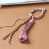 Xizang DIY Cuerda de Algodón Enrollada a Mano Colgante de Borla Anillo de Borla Colgante Borla Colorida Llavero de Borla Joyería para Bolsos