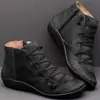 Botas Martin de Nuevo Diseño Transfronterizo Otoño e Invierno para Mujer Talla Grande Casual Planas Cortas con Cordones Color Sólido Punta Redonda Botas para Mujer
