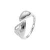 Anillos de Moda y Únicos, Simples y Lujosos, Versátiles, Estilo Ins, Anillos Abiertos de Corazón Doble Transfronterizos Europeos y Americanos