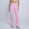 Calça Yoga Wide Leg Microperfurada Transfronteiriça Feminina Cor Contrastante Cintura Alta e Quadril Bonito Calça Esportiva para Corrida Fitness Boca de Sino Feminina 9238