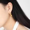 Estilo Coreano Ins Nicho Simple Temperamento Geométrico Colgante de Perla Redonda Pendientes Irregulares de Moda Personalizados Pendientes de Acero de Titanio
