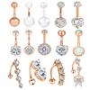 Conjunto Clássico de Piercing de Umbigo Acessórios para Piercing Corporal Anéis de Umbigo Conjunto de 14 peças